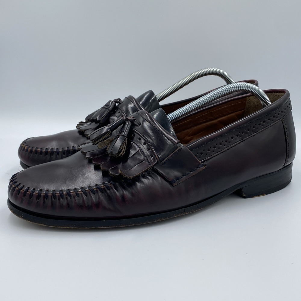 G.H. Bass Grammer Men's 11.5 EE Burgundy Leather Kiltie Tassel Loafers 3553641